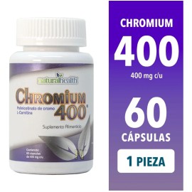 Chromium 400 Cromo Naturalhealth Cápsulas Sabor Natural