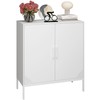 Metal Storage Cabinet with Adjustable Shelves, Steel Buffet Sideboard for