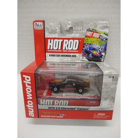 Auto World SC254 Hot Rod Magazine 1970 1/2 Camaro HO Scale Electric Slot Car - Black