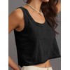 Tankaneo Womens Scoop Neck Cropped Tank Tops Summer Casual Cotton