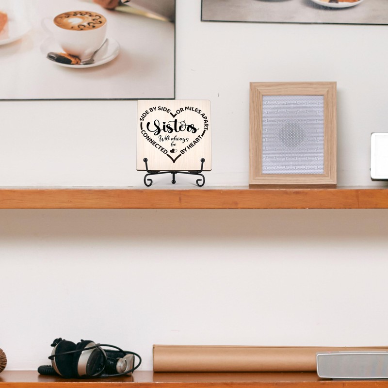 Fbitey Sister Gifts, Unique Wooden Plaque Sign Office Decorations, Birthday