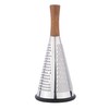 Cone Cheese Grater with Handle Stainless Steel Triple Function Wood