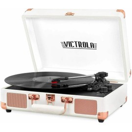 Victrola Vintage 3-Speed Bluetooth Suitcase Record Player with Built-in Speakers