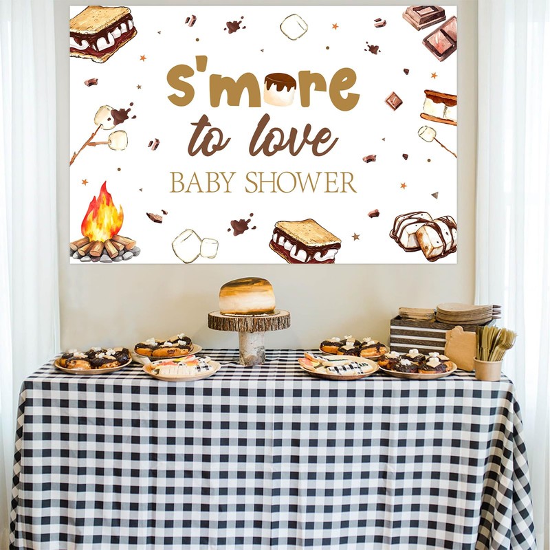 Sursurprise S'Mores Party Decorations for Baby Shower, 5x3 ft S'More