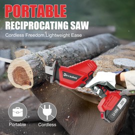Cordless Reciprocating Saw 20V Battery Powered, 0-3500SPM Electric Sawzall with 4 Blades, Variable Speed, Tool-Free Blade Change, Lightweight Metal Cutting Saw for Home, Garden, Pruning, 2 Batteries