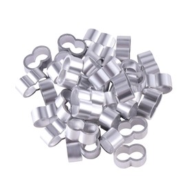 TIOMIOSEA Professional Rope Clamp, Pack of 40, 8.5 mm x 8 mm Press Clamps, Double Sleeves, Clamp Sleeves, Choke Clamps Made of Aluminium Rope for Rubber Rope, Expander Rope, Tarpaulin Rope, Wire Rope