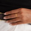 LADYGD Birth Flower Ring for Women 14K Gold Plated Floral