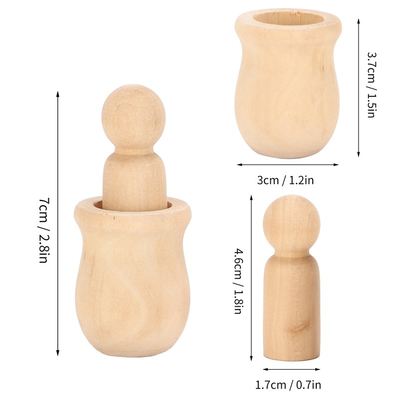 40Pcs Wooden Pegs Natural Unfinished Develop HandsOn Skills Wood Crafts