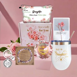 Daughter Gifts, Daughter Birthday Gifts, Gifts for Daughter from Mum Dad, Birthday Gifts for Daughter, Gifts for Daughter Graduation Christmas, Pink Valentine Gifts for Daughter in Law Gifts