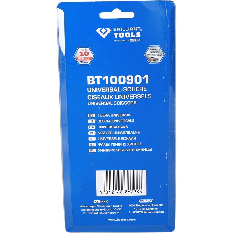BRILLIANT TOOLS BT100901 Universal Scissors [Powered by KS Tools]