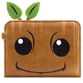 I Am Groot Guardians of The Galaxy Hero Close-up Wallet Clutch Coin Pocket & Card Holder Brown, brown, Casual