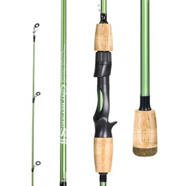 Sougayilang Fishing Rods,24 Ton Carbon Fiber Spinning Rod & Casting Rod Stainless Steel Guides,Lightweight Baitcasting Rod - Two Pieces- Casting- 6'6"