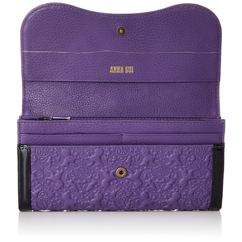 ANNA SUI Serpan Women's Long Wallet with Clasp, purple