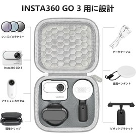 Leayjeen Instax 360 GO 3S / GO 3 Accessories Carrying Case Storage Bag Protective Case Hard Shell Cover for Insta360 GO 3S / GO3 Vlog Action Camera Accessories Durable Drop Resistant Shockproof Travel Protection - White (Camera Bag Only)