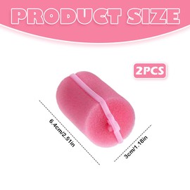 16 Pcs Foam Sponge Hair Rollers, Large Pink Soft Curlers for Women & Girls, Flexible Sleeping Curlers, DIY Hair Styling Tools, 30mm Size