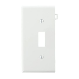 Leviton 1-Gang Toggle Device Switch Wallplate, Sectional, Thermoplastic Nylon, End Panel, PSE1-W, White