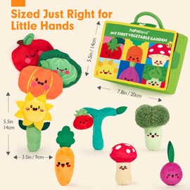 11 pieces Baby Sensory Garden Plush Toy – Fruits & Vegetables Montessori Toy with Rattles, Mirror & Crinkle Textures for Babies 6–12 Months