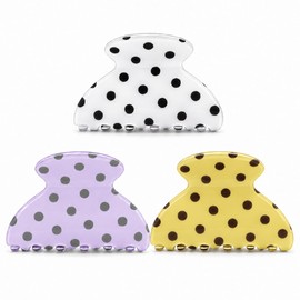 Small Claw Clips | Everyday Hair Styling | 2.56-Inch PVC, 3 Pack