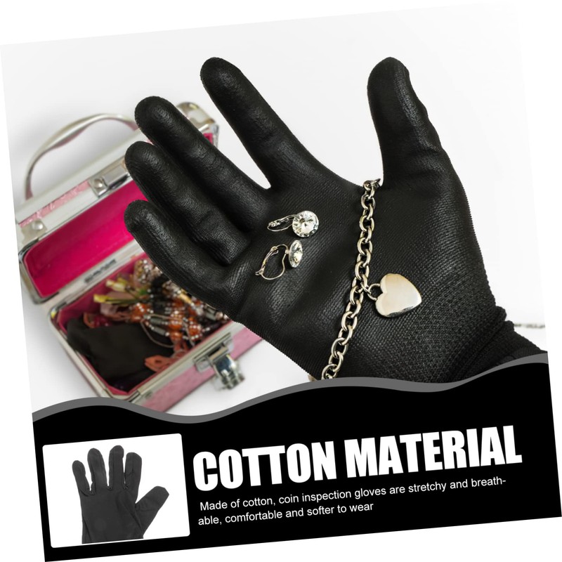 Mobestech 6 Pairs Cotton Gloves for Jewelry Handling Coin Inspection