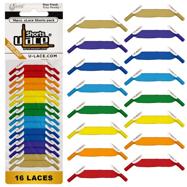 uLace Shorts No-Tie Shoelaces - Elastic Shoe Laces for Sneakers