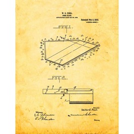 Baseball Homeplate Patent Print Golden Look (13" x 19") M11653