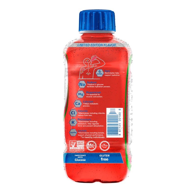 Electrolit, Electrolyte Beverage, Watermelon-Lime, 21 Fl Oz bottle (Pack of