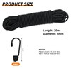 20M Elastic Cord, 1/4" Thick Shock Cord Heavy Duty 65Ft