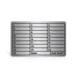 Safe Seed Titanium Wallet Stamp Plate Crypto Phrase Backup Trezor Ledger Nano S