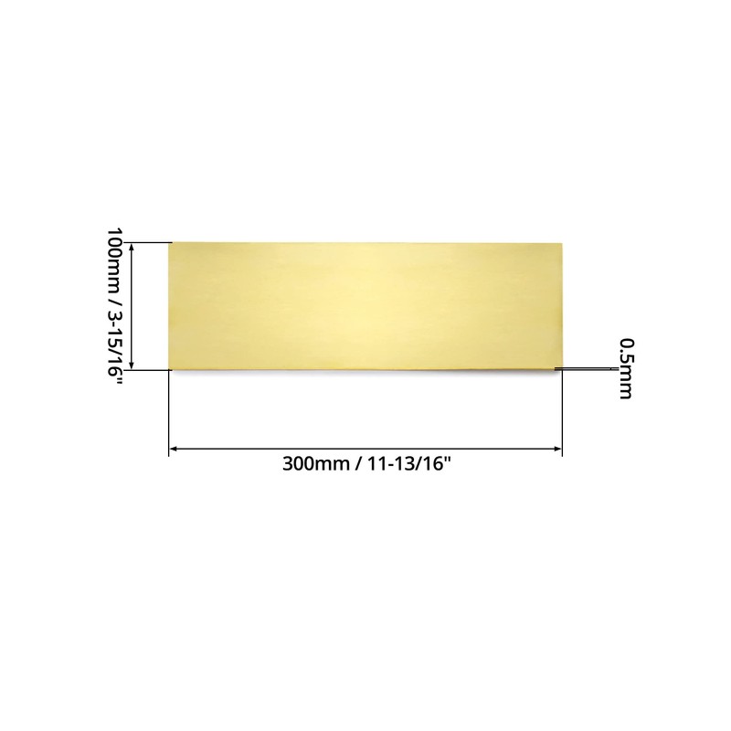QWORK® H62 Corrosion Resistant Brass Sheet (0.5 mm, 100 mm