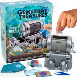 The Young Scientists Club The Young Scientists Club Gemstone Treasures, Tumble & Polish Your Own Gemstones, DIY Rock Tumbler, Collect & Identify Gems, Great STEM Kit for Kids Ages 6, 7, 8, 9, Multi