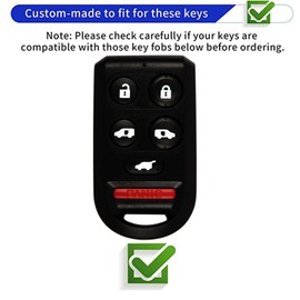 WENHENI for Honda Key Fob Cover with Keychain Fit for 2006 2007 2008 2010 Honda Odyssey Smart Key Shell (Gold-Pink)