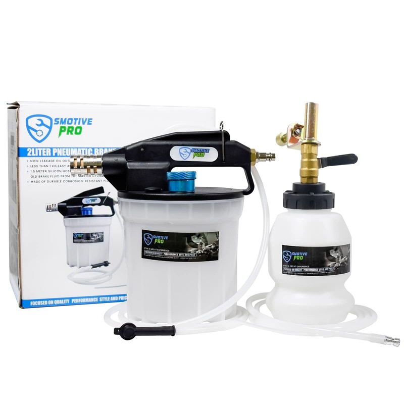 SMOTIVEPRO Pneumatic 2L Vacuum Brake Bleeder Fluid Extractor Pump Kit,Hands-Free