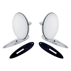 United Pacific 110745 Stainless Steel Exterior Mirror Bundle Set for 1955-57 Chevy Passenger Car, Hardware & Gasket Included – ONE Set (Pack of 2)