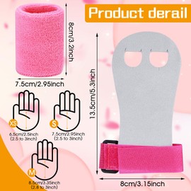 Abeillo 2 Gymnastics Grips Wristbands Sets for Girls Youth Kids, Pink Gymnastic Hand Grips Gymnastic Bar Palm Protection and Wrist Support Sports Accessories for Kids Workout and Exercise(Small)