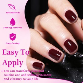 LuckForever 240pc Burgundy Press on Nails Short Square Fake Nails with Glue Tabs, Short Acrylic Nails Press ons Nail Wine Red Glue Nails False Nails Square Artificial Fingernail for Women Girls Kids