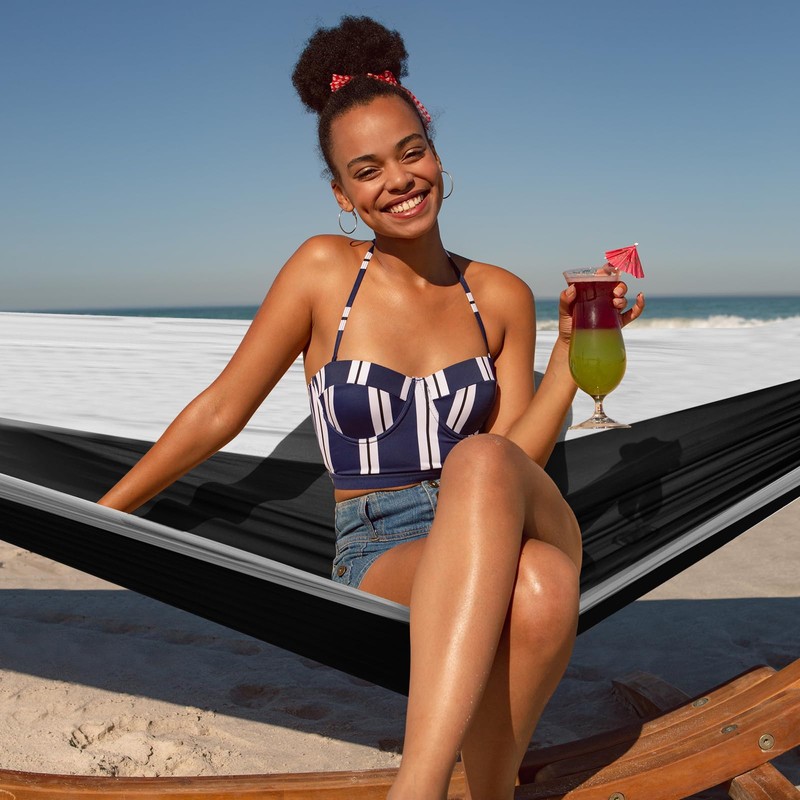 OLALACOZY Camping Hammock,Camping Essentials,Lightweight Portable Double & Single Hammock with