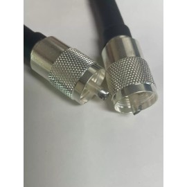 AirwaveCable Ultra flex RG213 L-400 UHF CB Coax Jumper Cable 2 Ft  Silver plated PL-259