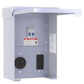 Gravimorph RV Temporary Power Outlet Panel with Breaker, ETL Listed 20 30 Amp RV Box, RV Electrical Panel,Prewired, Weatherproof,for RV, Camper, Travel Trailer and Construction Sites.