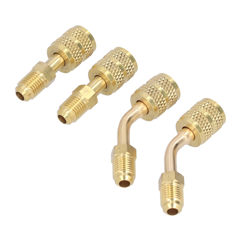 4Pcs 1/4SAE to 5/16SAE Conversion Head Refrigerant Charging Adapter for