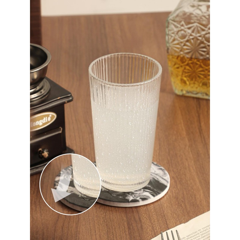 LIFVER Coasters Set of 6, Coasters for Drinks Absorbent Stone