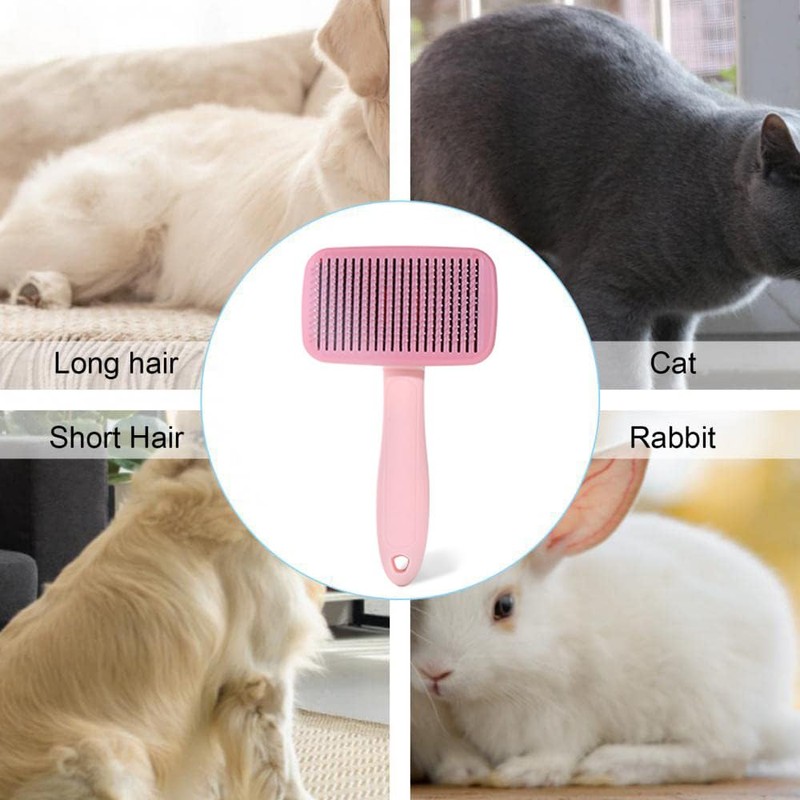 Pet Hair Removal Brush for Homes with Shedding Animals (Pink)