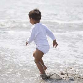 i Play. Baby Reusable Absorbent Swim Diaper, White, 18 Months (Pack of 2)