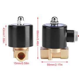 'Electrical 220 V DN10 3/8 Normally Closed Solenoid Valve Water Gas Diesel