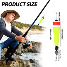 4pcs Fishing Slip Floats Rigs, Weighted Popping Corks for Freshwater and Saltwater Bobber Tackle Durable Fishing Tackle Kit for Trout Bass (4in, Yellow)