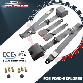 Celepoir 3 Point Adjustable Safety Seat Belt Strap Car Vehicle Belt for Ford-Explorer