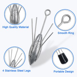 OROOTL Sputnik Sinkers Surf Fishing Weight, 3pcs Long Tail Sputnik Weights Saltwater Fishing Weights Sinkers Spider Weights Surf Casting Sinkers for Catfish Beach Ocean Sea Sand Fishing 3oz-7oz