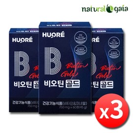 Huore Biotin Gold Pantothenic Acid Chromium Women Men 3 Months' High Content Biotin Vitamin B7 B6 B1 Zinc Folic Acid Selenium / 휴오레 비오틴 골드 판토텐산 크롬 여성 남성 3개월분 고함량 바이오틴 비타민B7 B6 B1 아연 엽산 셀렌