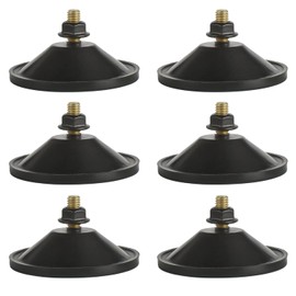 AccEncyc 6 Pcs Strong Thickened Sucker Suction Cup Clear PVC Sucker Pads with M6 x 14 Thread Screw Extra Strong Adhesive Glass Suction Holder, Black