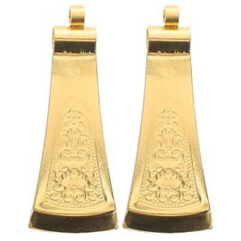 Artibetter Pinzas de Depilación Facial para Hombre 2 Piezas, Pinzas para Cejas y Barba de Precisión, Diseño Étnico Interior de Mongolia, Acero Inoxidable Dorado, Adecuado para Cuidado