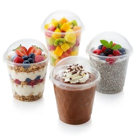 DC150-20 Dessert Cups with Lids, Pudding Cups, Heat Resistant, Slightly Larger, Jelly Cups, Plastic, Set of 20, Made in Japan